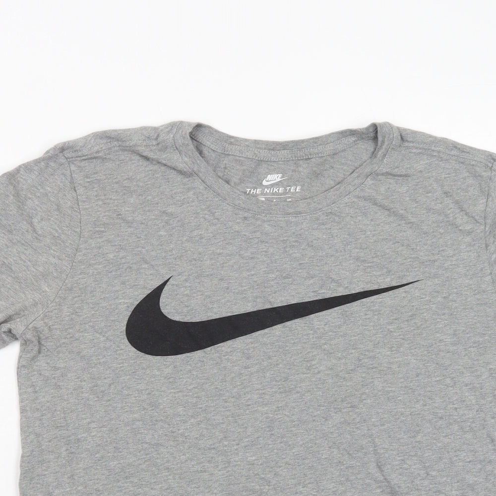 Nike Mens Grey  Cotton  T-Shirt Size S Crew Neck