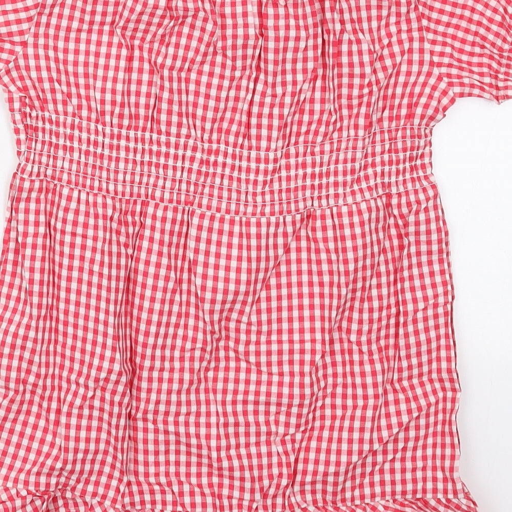 Pep&co Girls Pink Check Cotton A-Line  Size 2-3 Years  Collared Pullover
