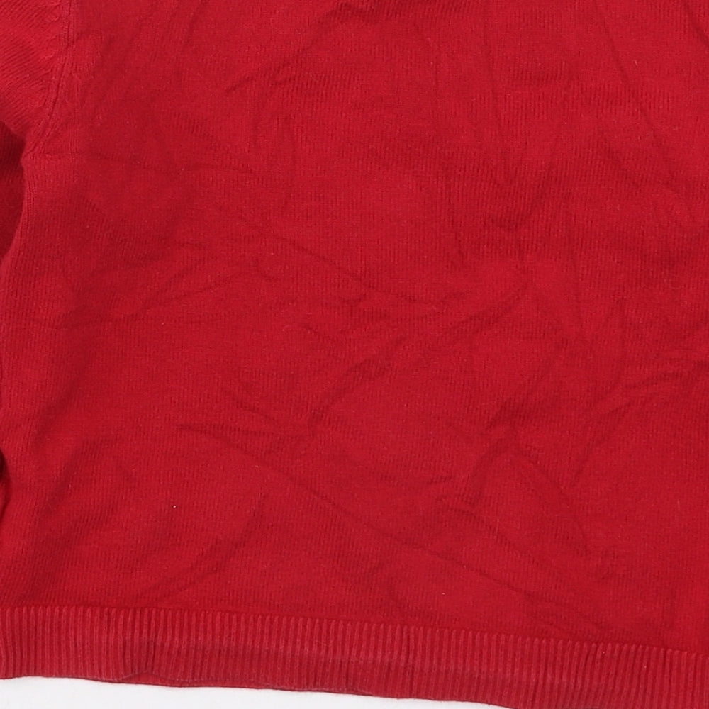 H&M Girls Red Crew Neck  Cotton Pullover Jumper Size 5-6 Years  Pullover - Hearts