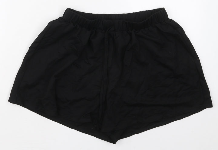 ASOS Womens Black  Viscose Bermuda Shorts Size 8  Regular Drawstring