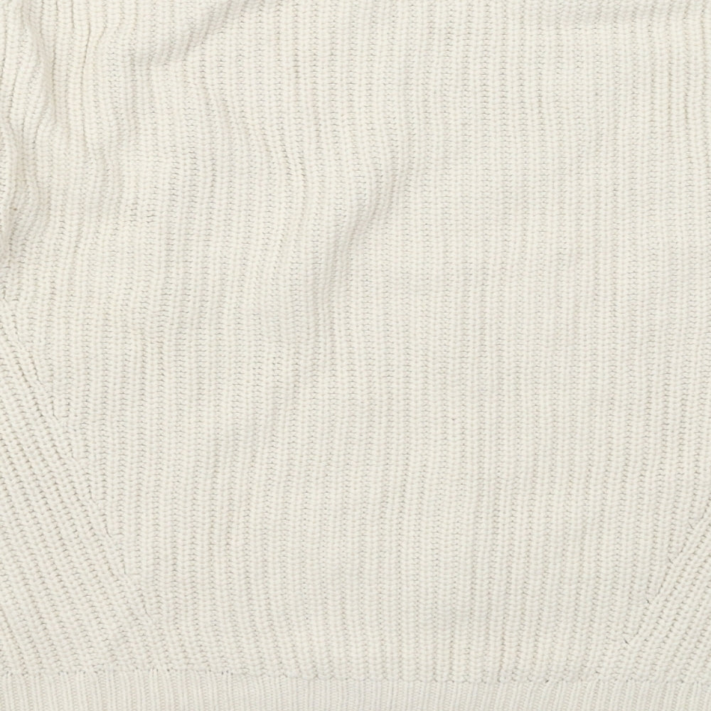 New Look Womens Ivory Crew Neck  Acrylic Pullover Jumper Size S