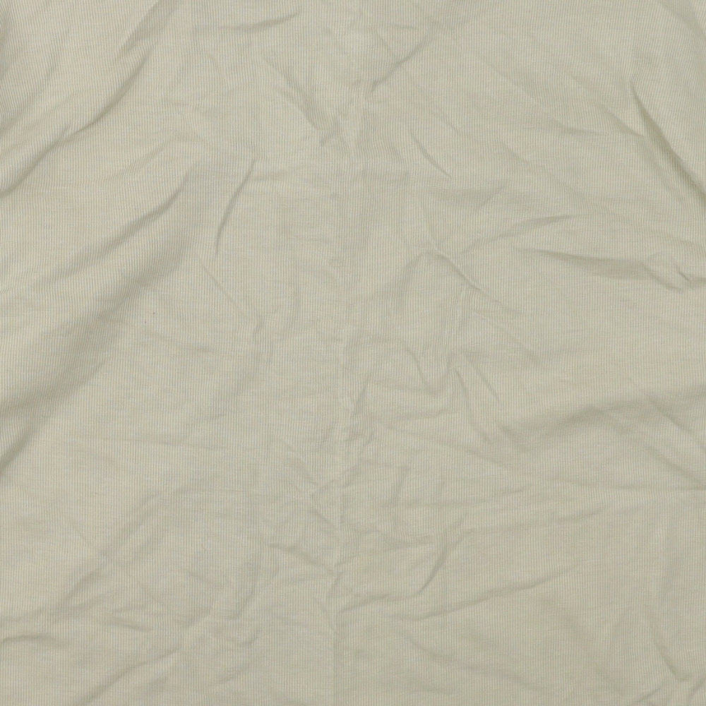 Riverside Menswear Mens Beige Striped Cotton  T-Shirt Size XL V-Neck