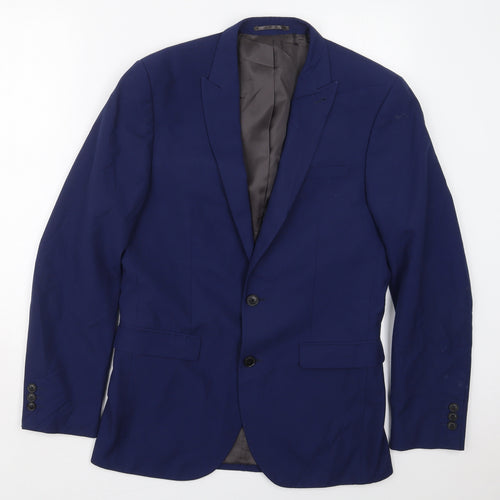 NEXT Mens Blue  Polyester Jacket Suit Jacket Size 38