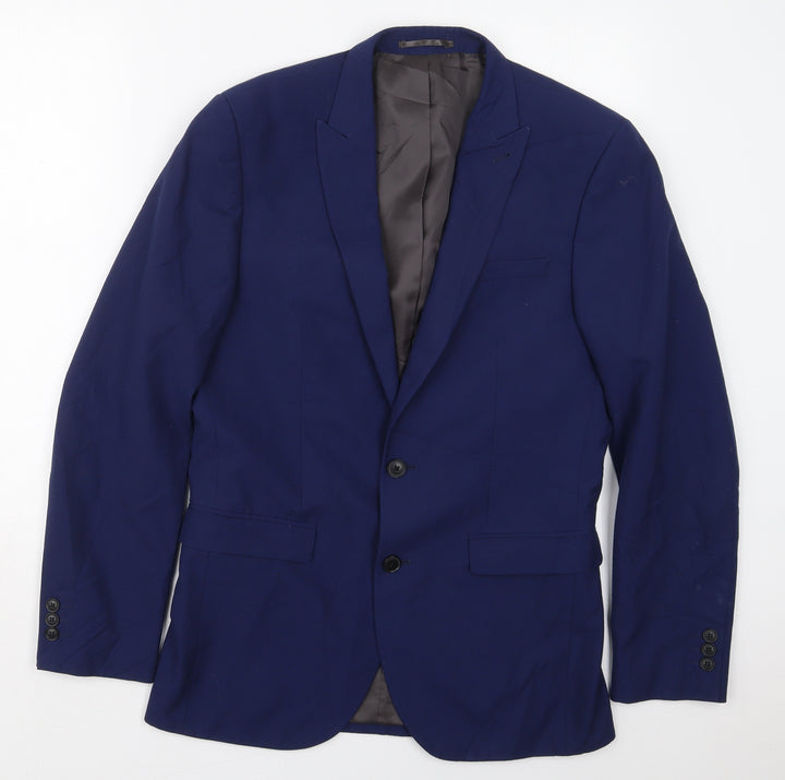 NEXT Mens Blue  Polyester Jacket Suit Jacket Size 38
