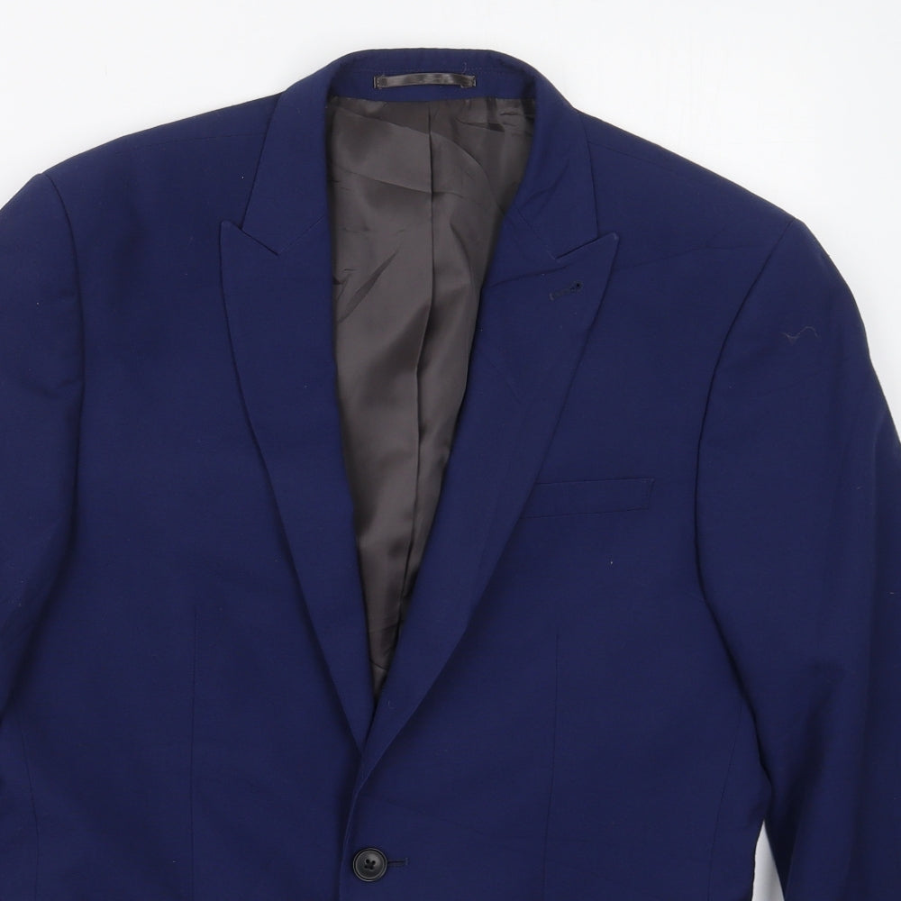 NEXT Mens Blue  Polyester Jacket Suit Jacket Size 38