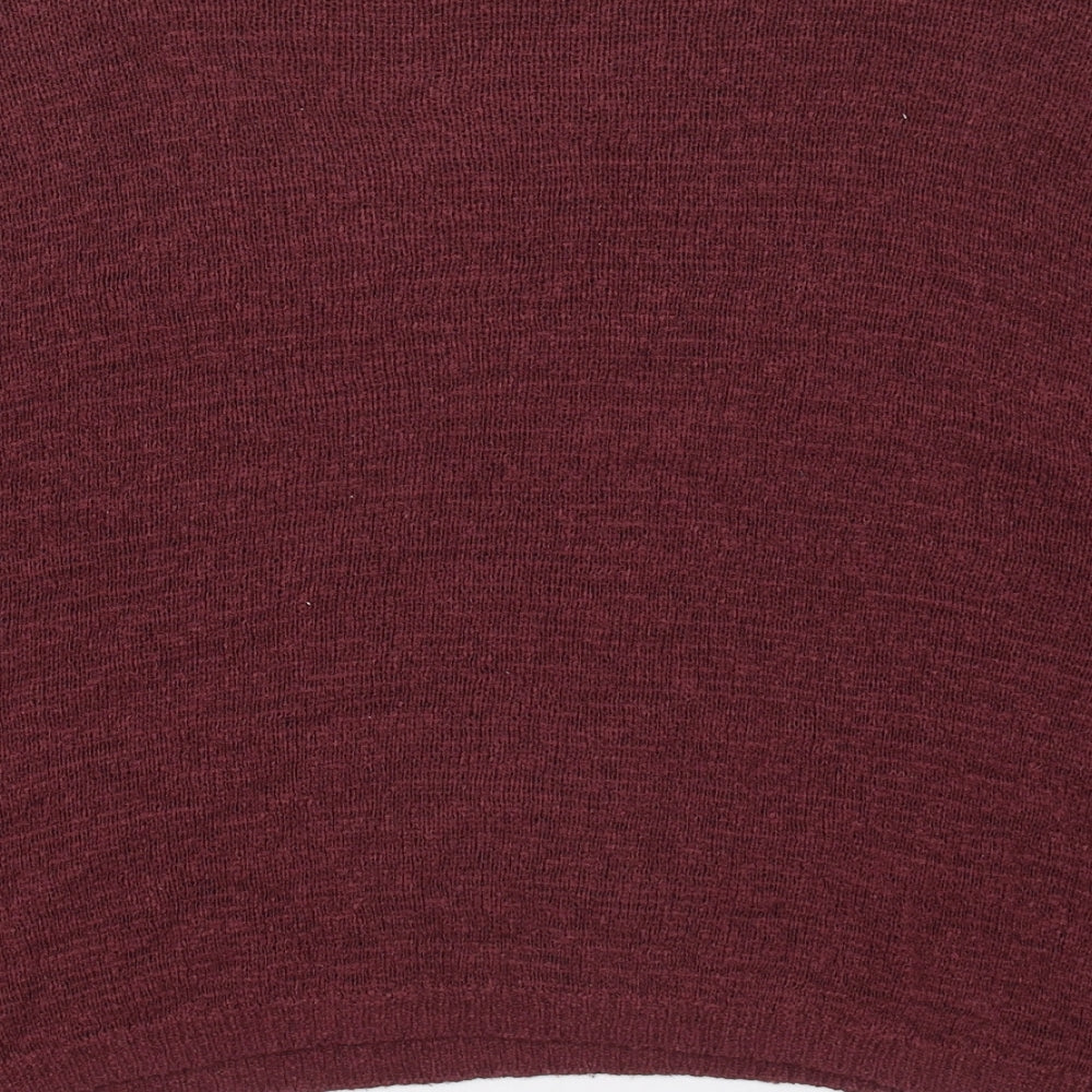 Primark Womens Red Boat Neck  Acrylic Pullover Jumper Size 6   - Burgundy