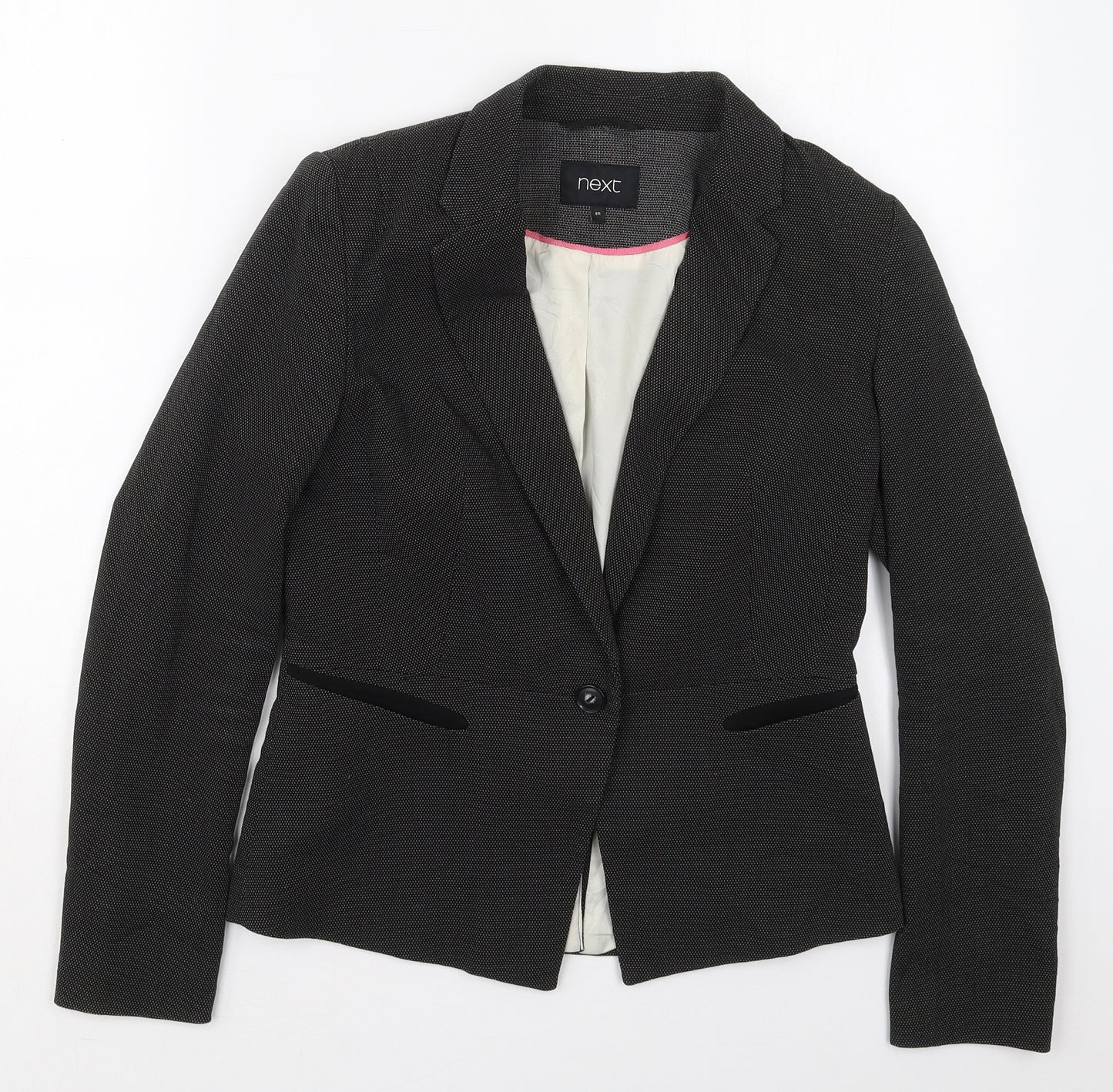 NEXT Womens Black  Polyester Jacket Suit Jacket Size 8