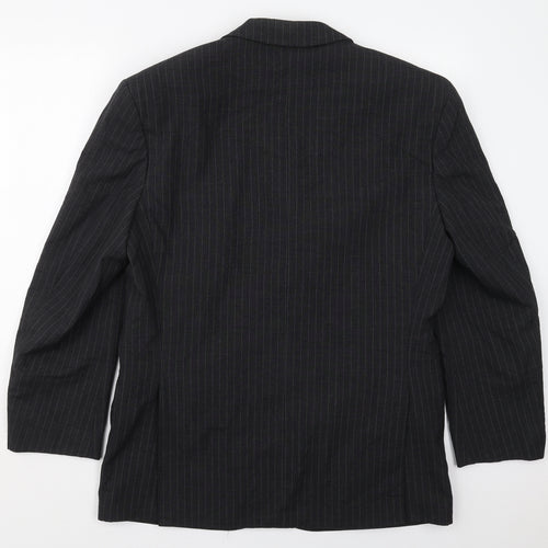 C&A Mens Grey Striped Wool Jacket Suit Jacket Size 42