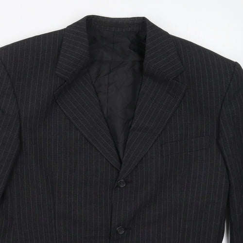 C&A Mens Grey Striped Wool Jacket Suit Jacket Size 42
