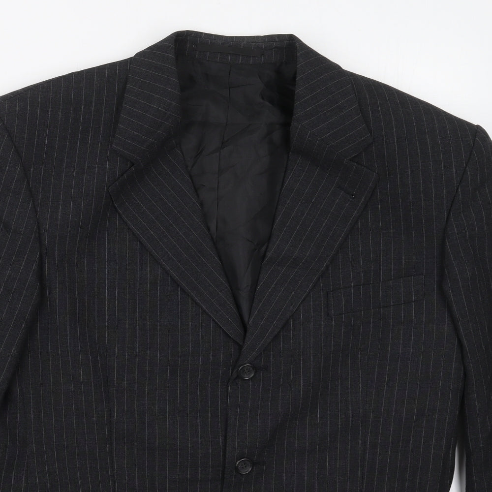 C&A Mens Grey Striped Wool Jacket Suit Jacket Size 42