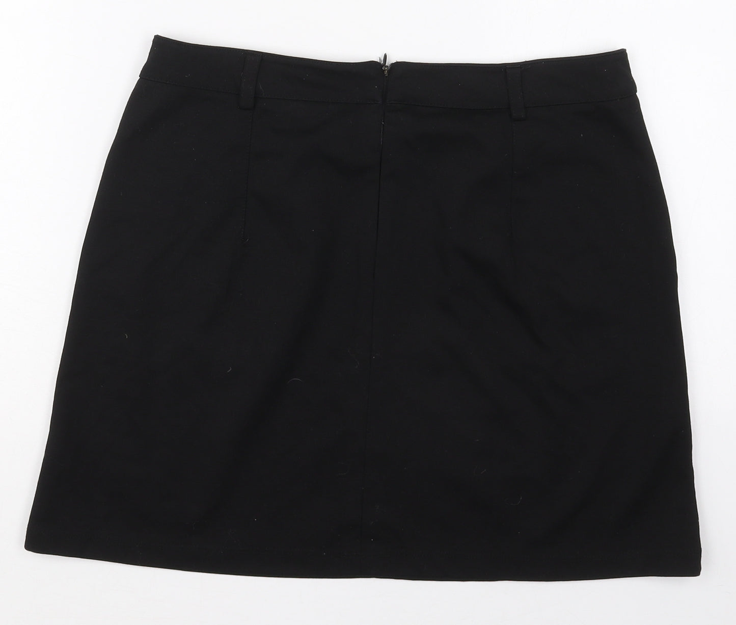 New Look Womens Black  Polyester Mini Skirt Size 12   Zip