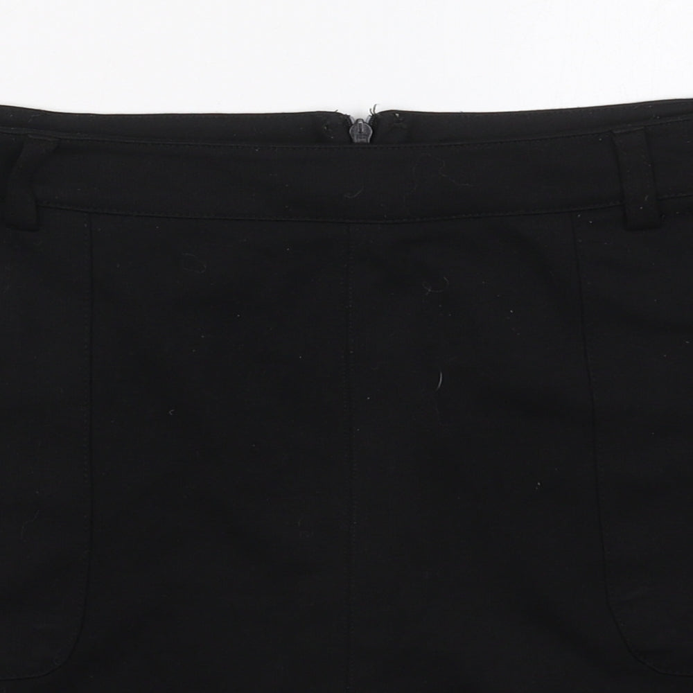 New Look Womens Black  Polyester Mini Skirt Size 12   Zip
