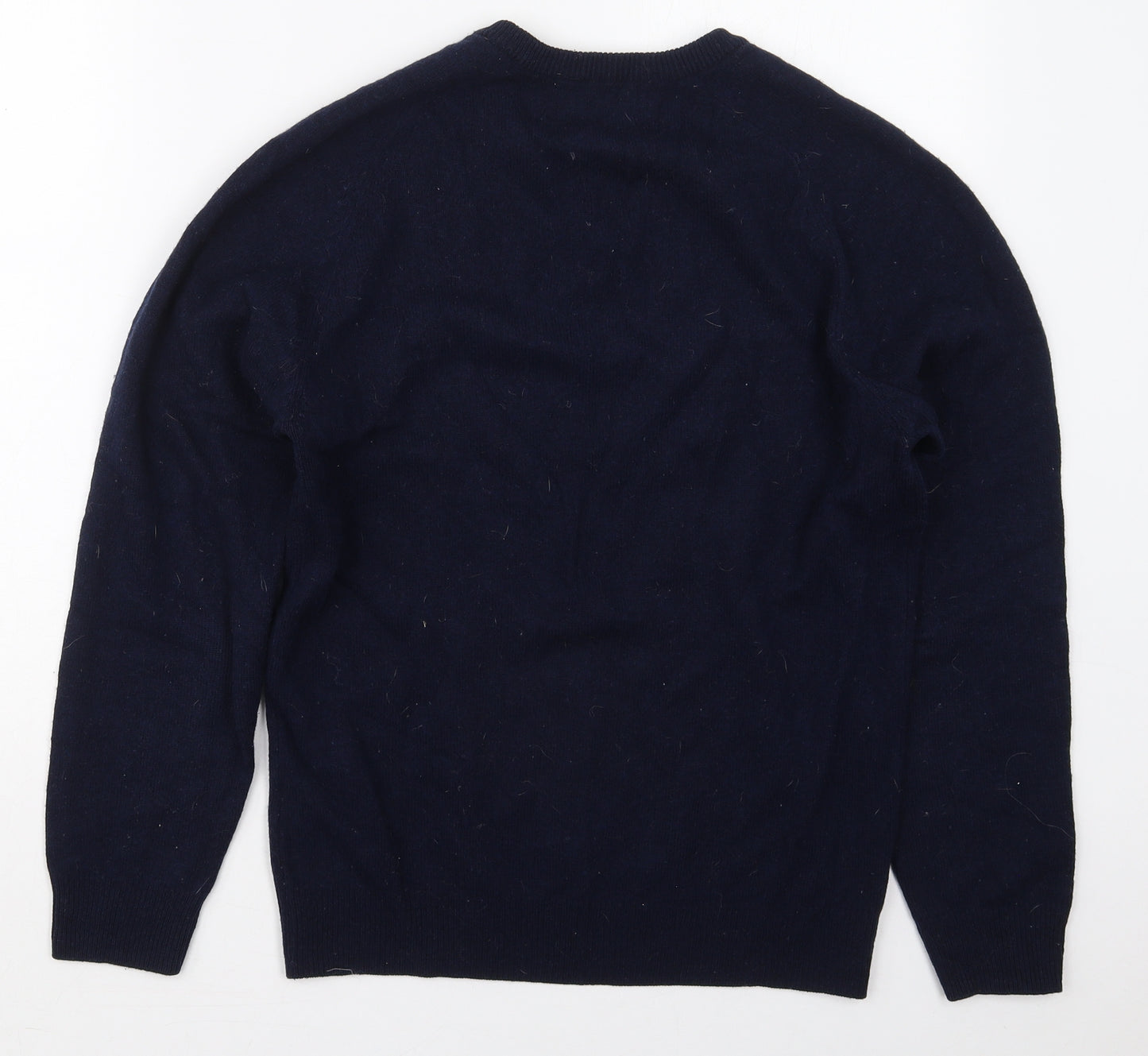 Marks and Spencer Mens Blue V-Neck  Wool Pullover Jumper Size S