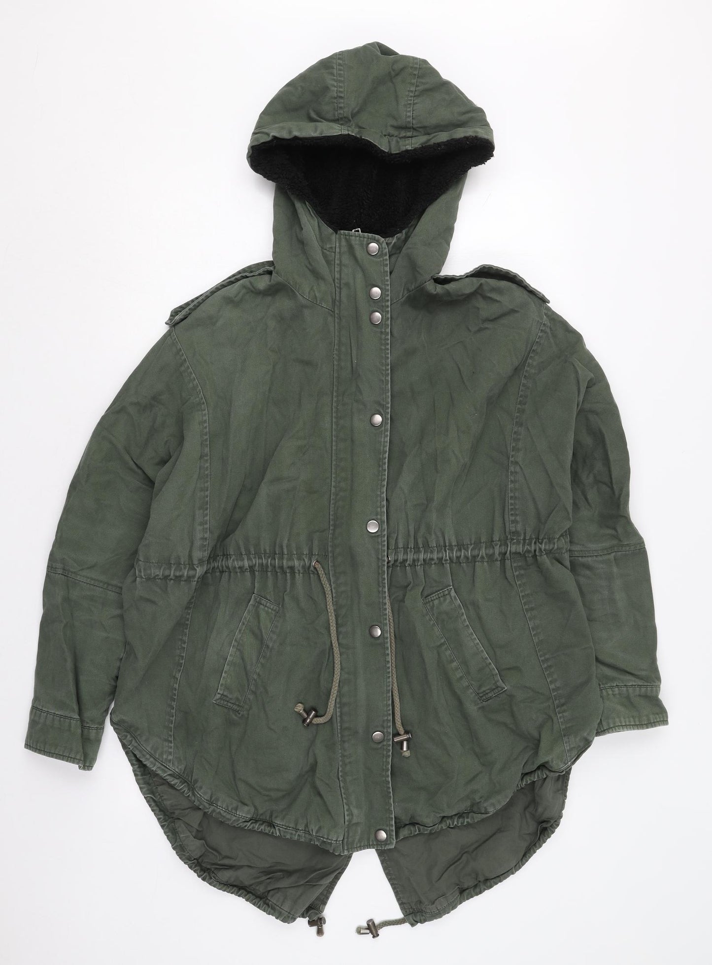 Sparkle & Fade Womens Green   Parka Coat Size M  Zip