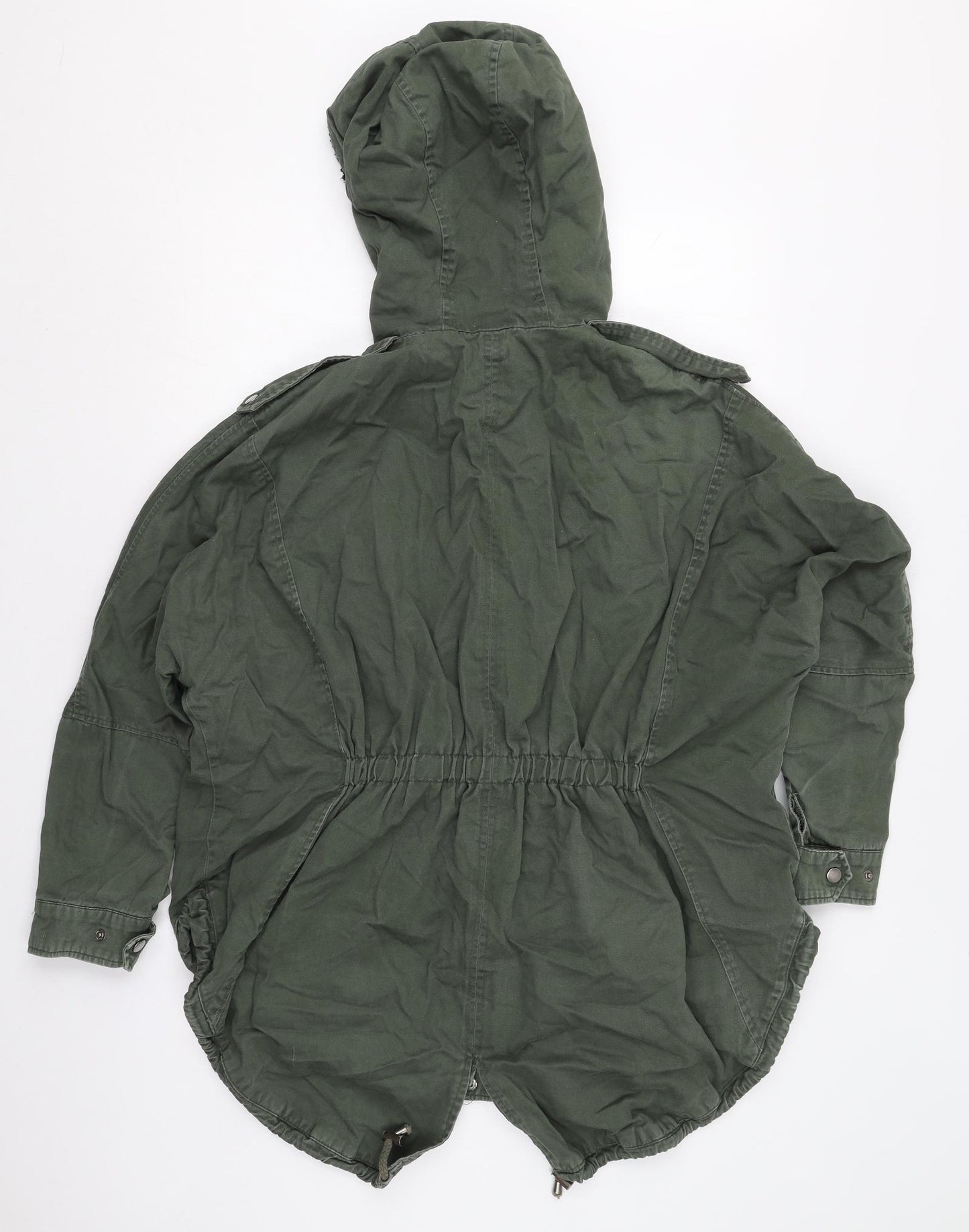 Sparkle & Fade Womens Green   Parka Coat Size M  Zip