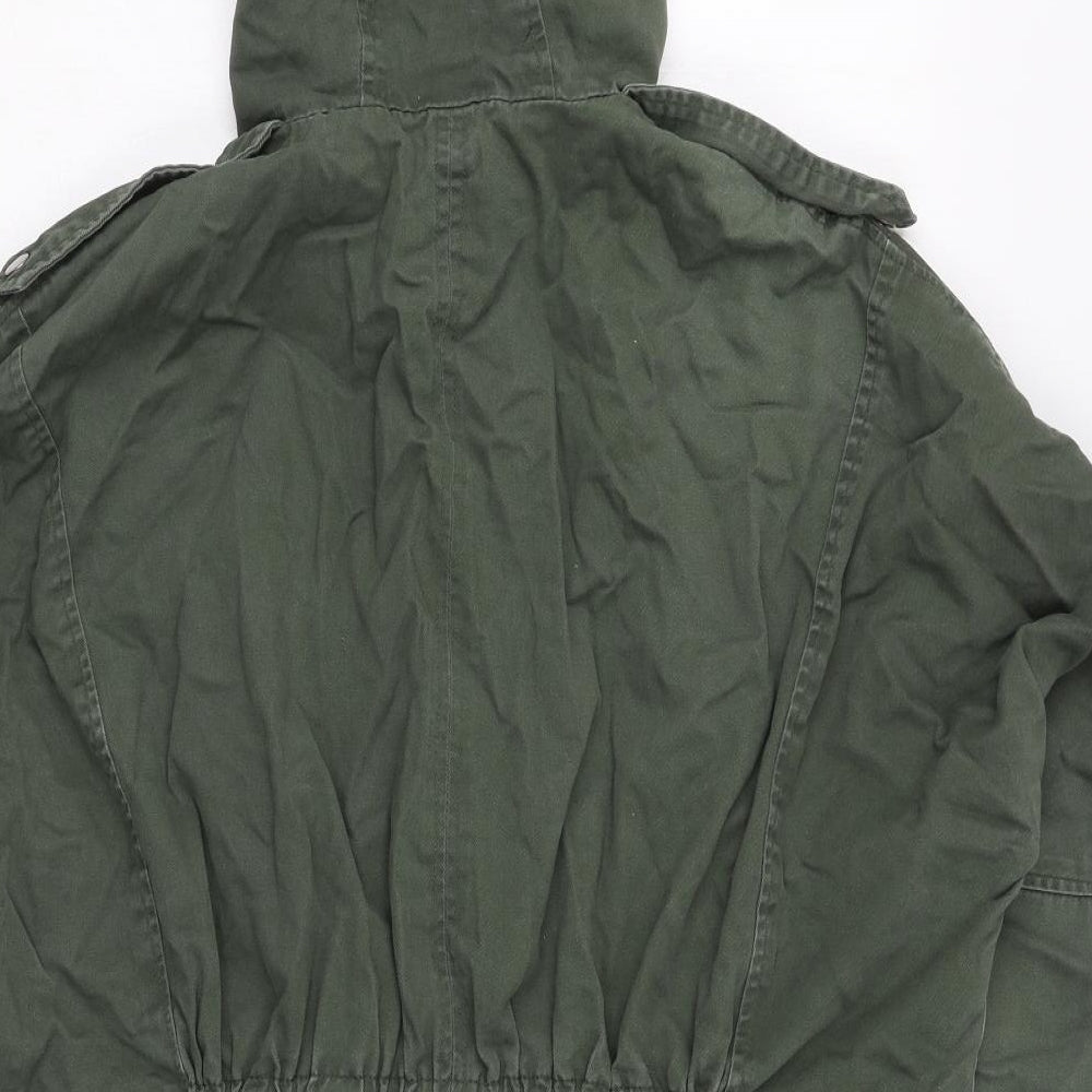 Sparkle & Fade Womens Green   Parka Coat Size M  Zip