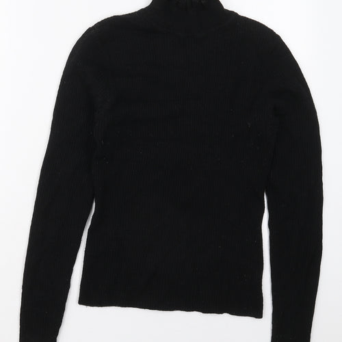 New Look Womens Black Mock Neck  Viscose Pullover Jumper Size 10