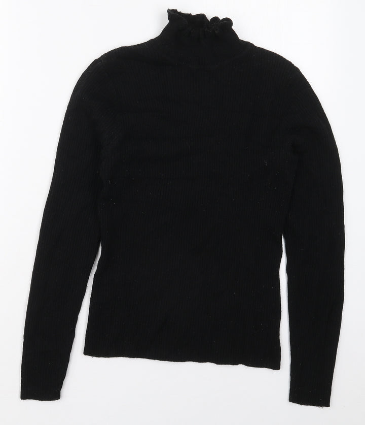 New Look Womens Black Mock Neck Viscose Pullover Jumper Size 10