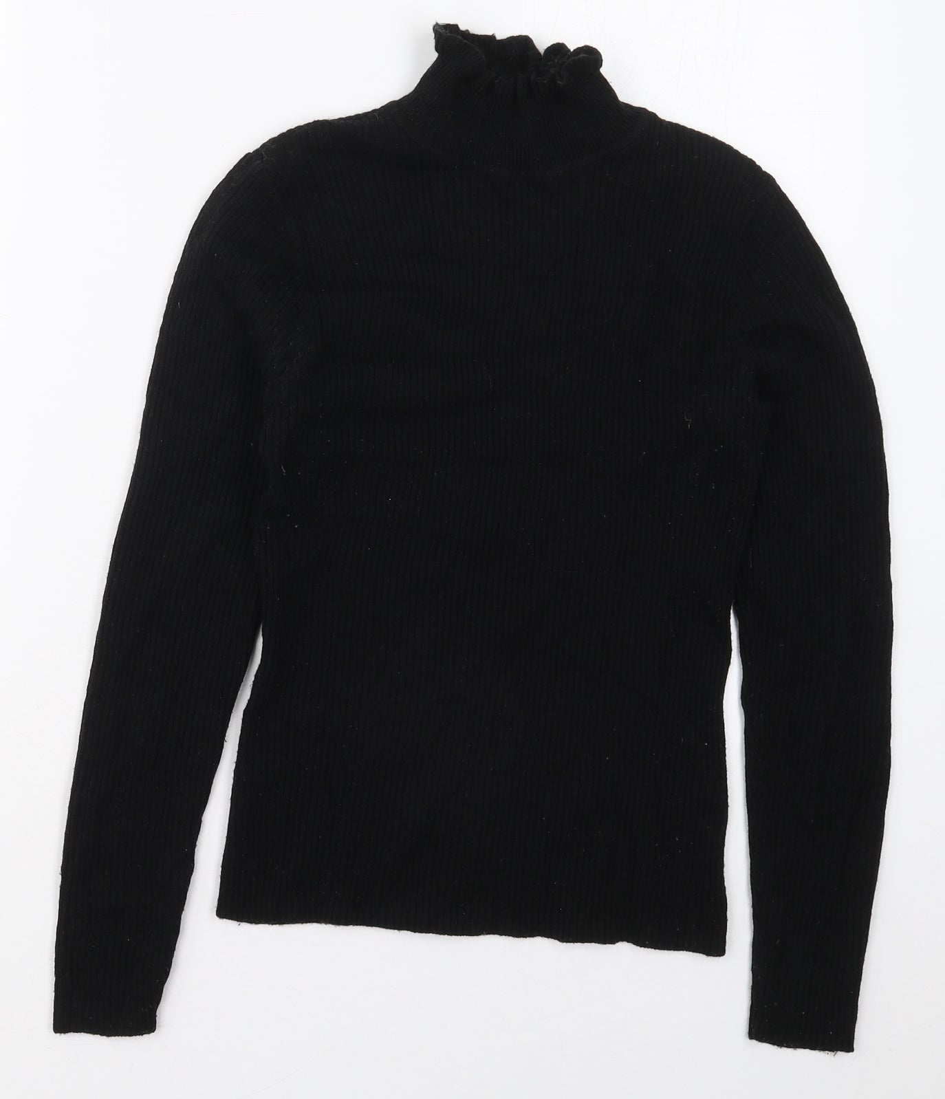 New Look Womens Black Mock Neck  Viscose Pullover Jumper Size 10
