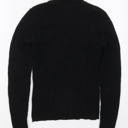 New Look Womens Black Mock Neck  Viscose Pullover Jumper Size 10