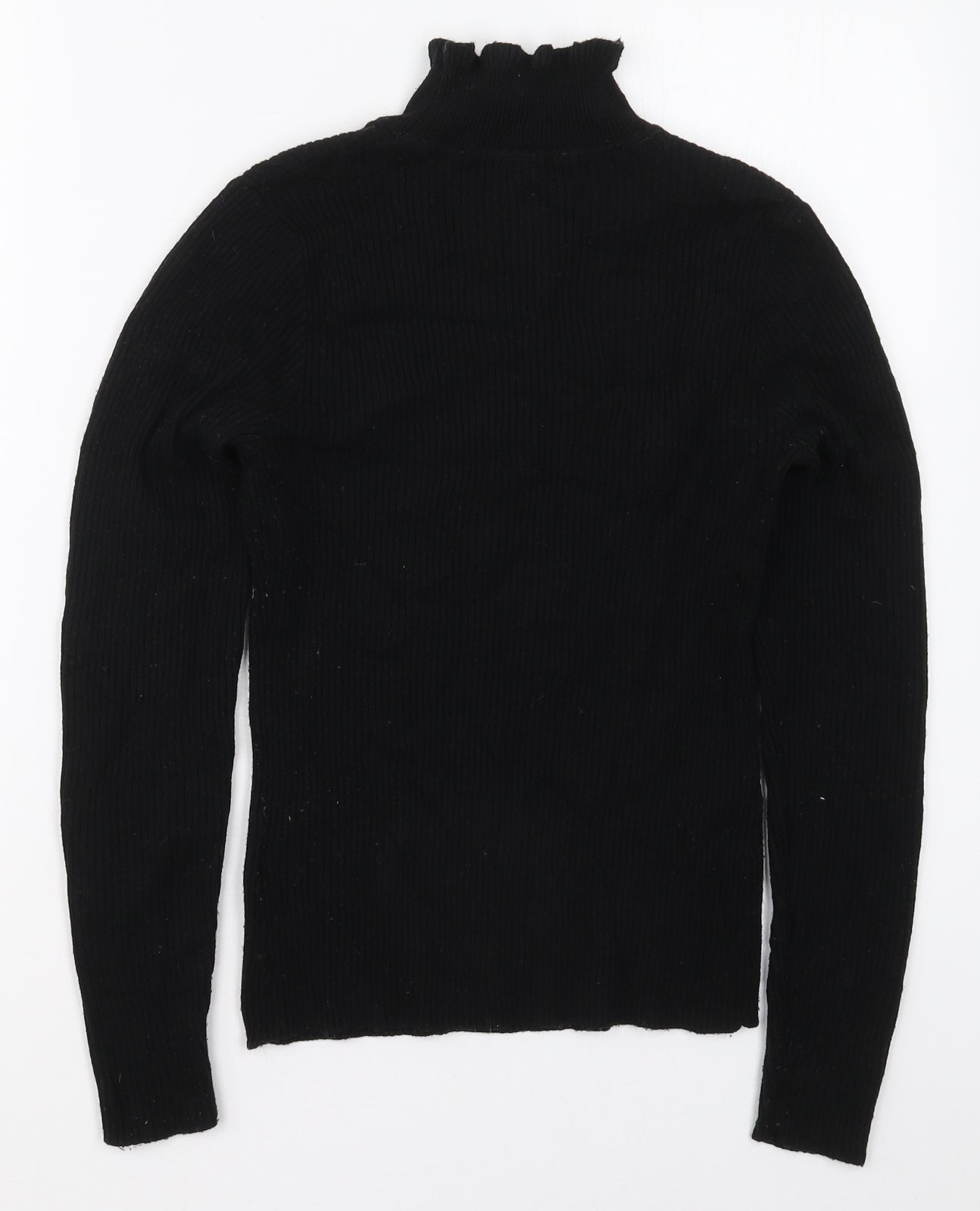 New Look Womens Black Mock Neck  Viscose Pullover Jumper Size 10
