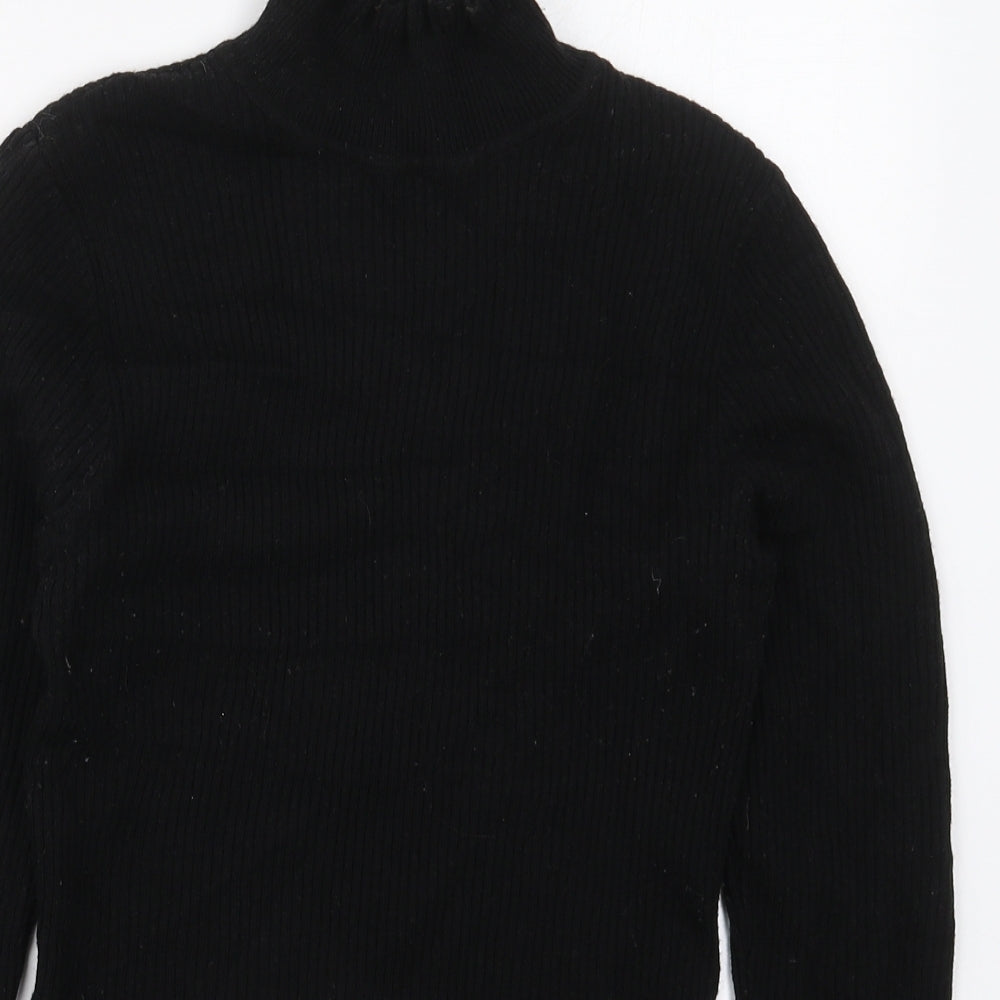 New Look Womens Black Mock Neck  Viscose Pullover Jumper Size 10