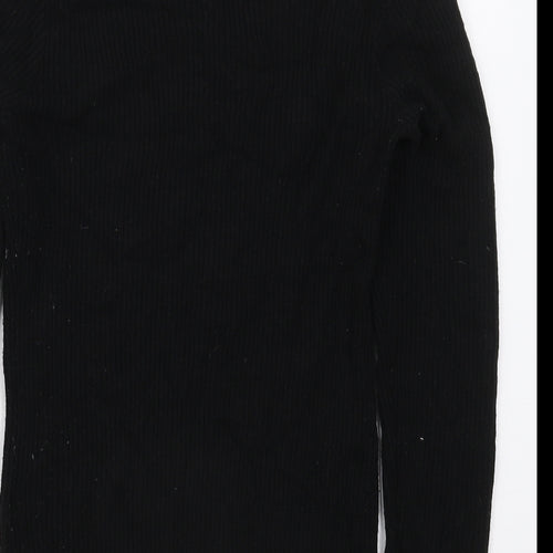 New Look Womens Black Mock Neck  Viscose Pullover Jumper Size 10