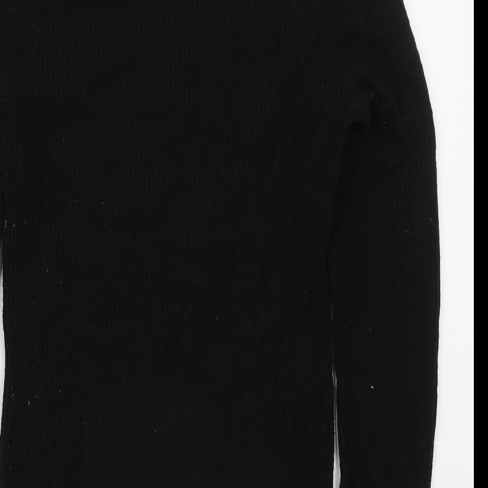 New Look Womens Black Mock Neck  Viscose Pullover Jumper Size 10