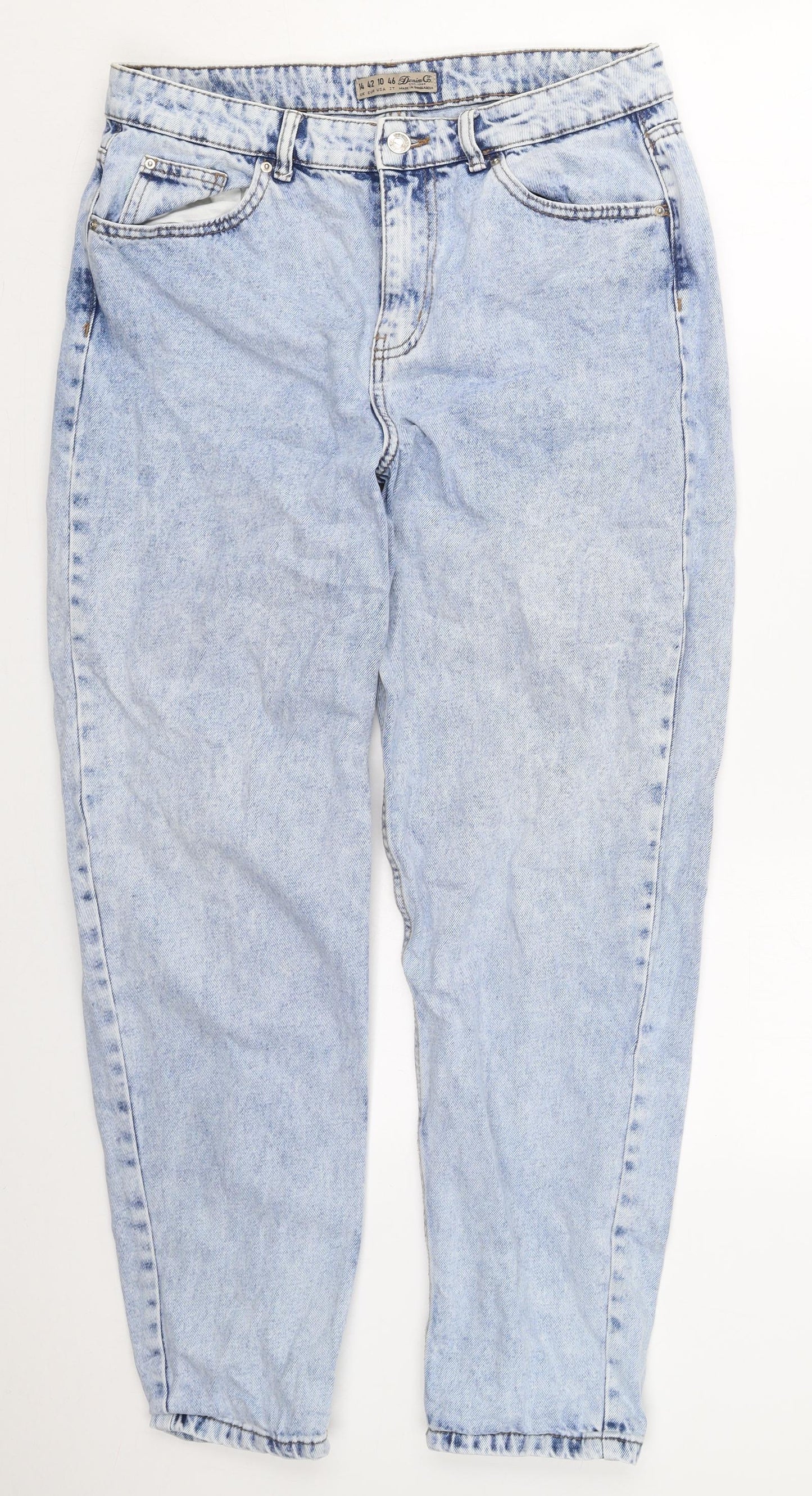 Denim Co Womens Blue  Cotton Mom Jeans Size 14 L28 in Regular Button