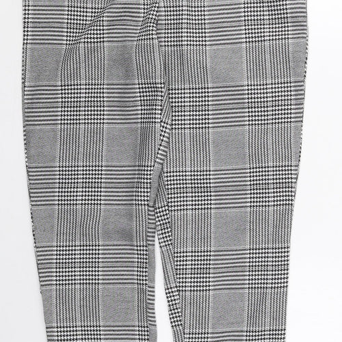 Parisian Womens Grey Herringbone Polyester Trousers  Size 12 L28 in Regular Zip