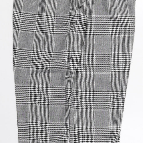 Parisian Womens Grey Herringbone Polyester Trousers  Size 12 L28 in Regular Zip