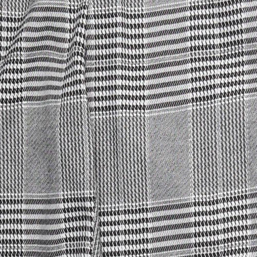 Parisian Womens Grey Herringbone Polyester Trousers  Size 12 L28 in Regular Zip