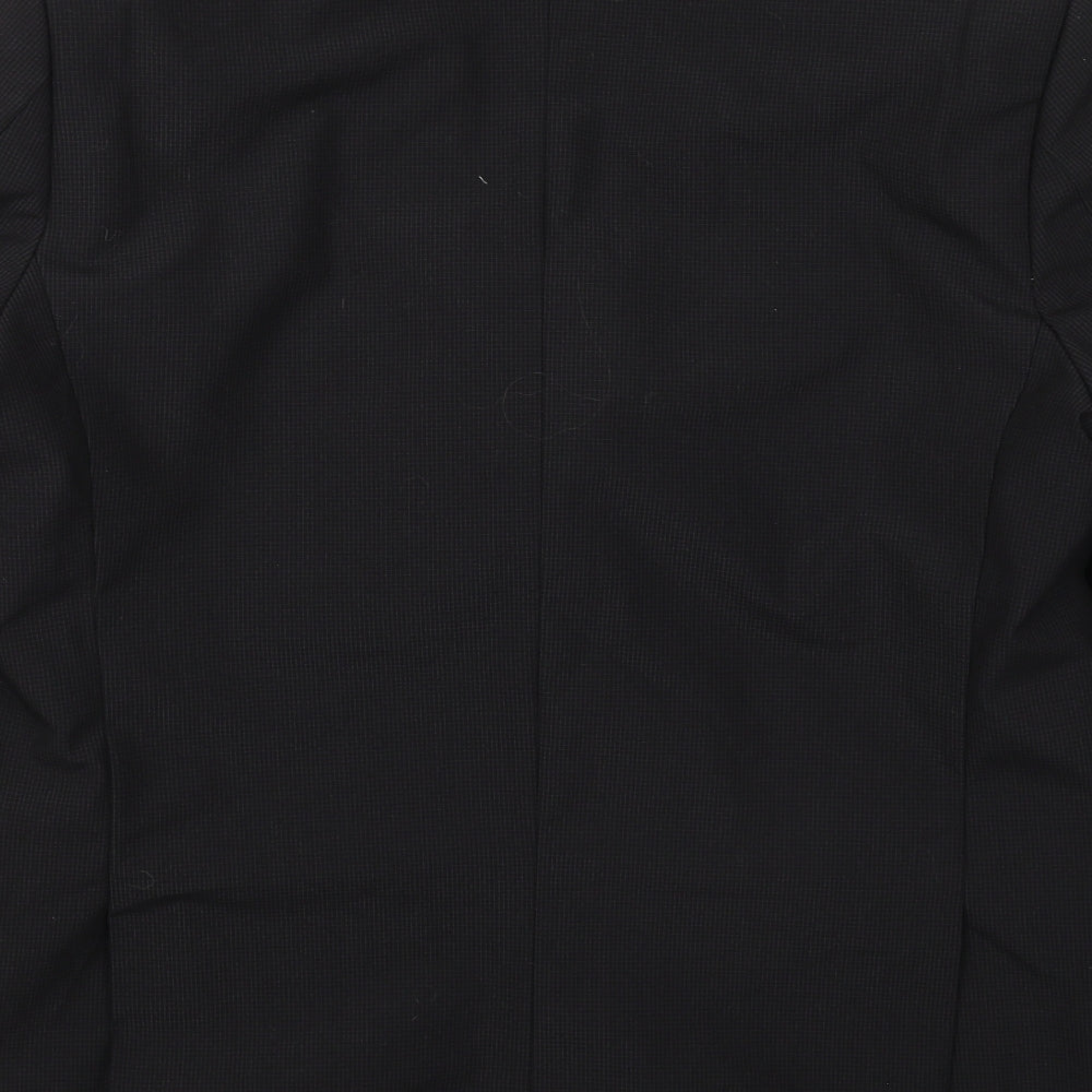 Preworn Mens Black Check Polyester Jacket Suit Jacket Size 40