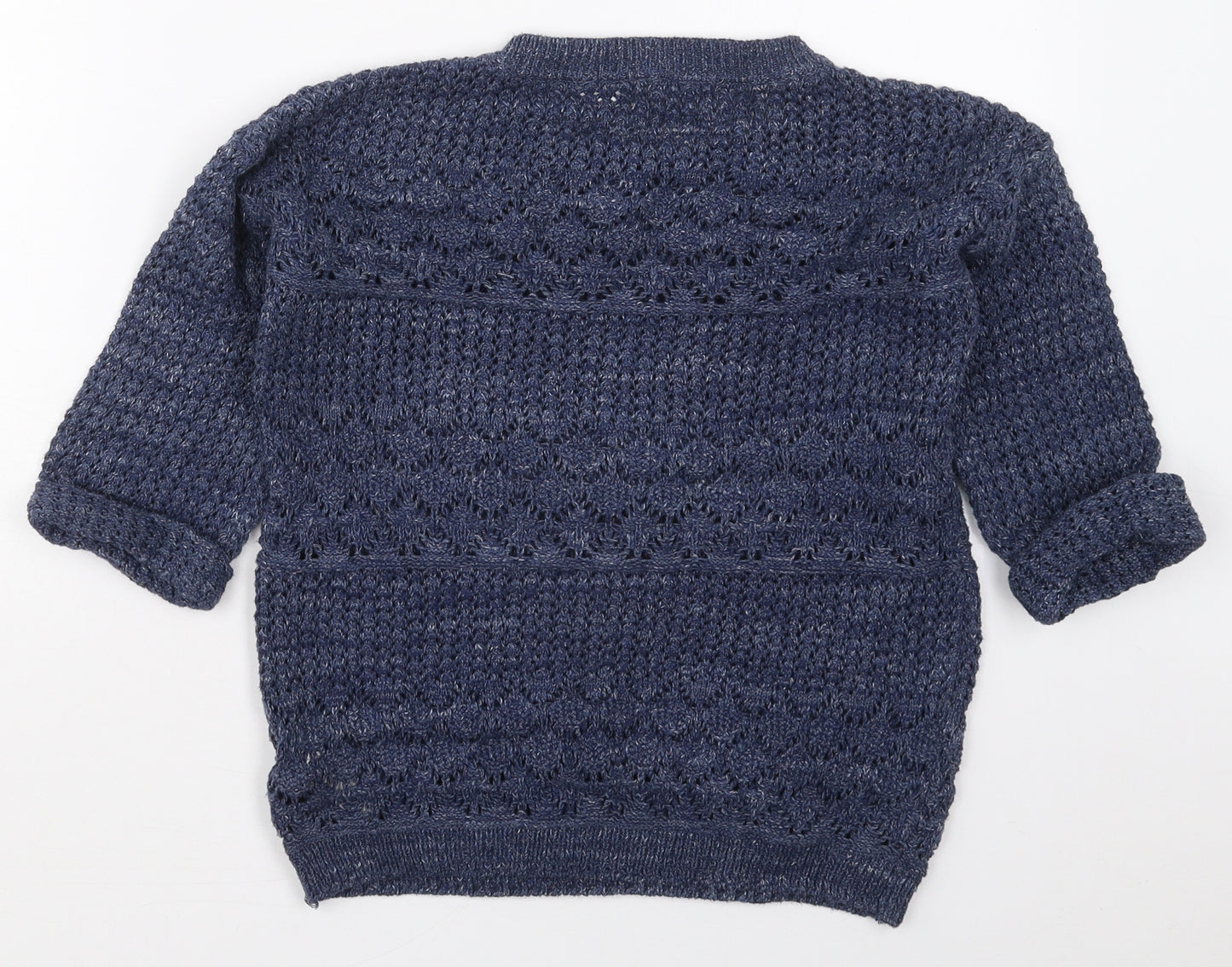 Fat Face Womens Blue Crew Neck  Cotton Pullover Jumper Size S