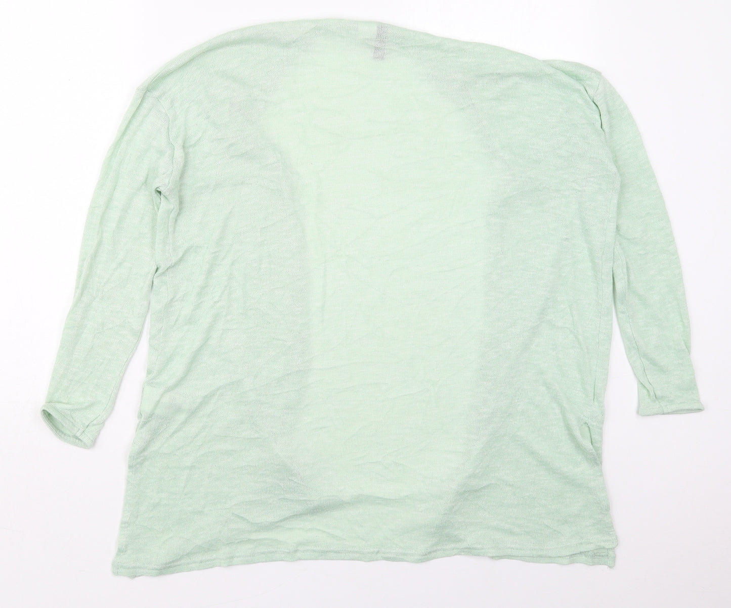 H&M Womens Green V-Neck  Polyester Cardigan Jumper Size S