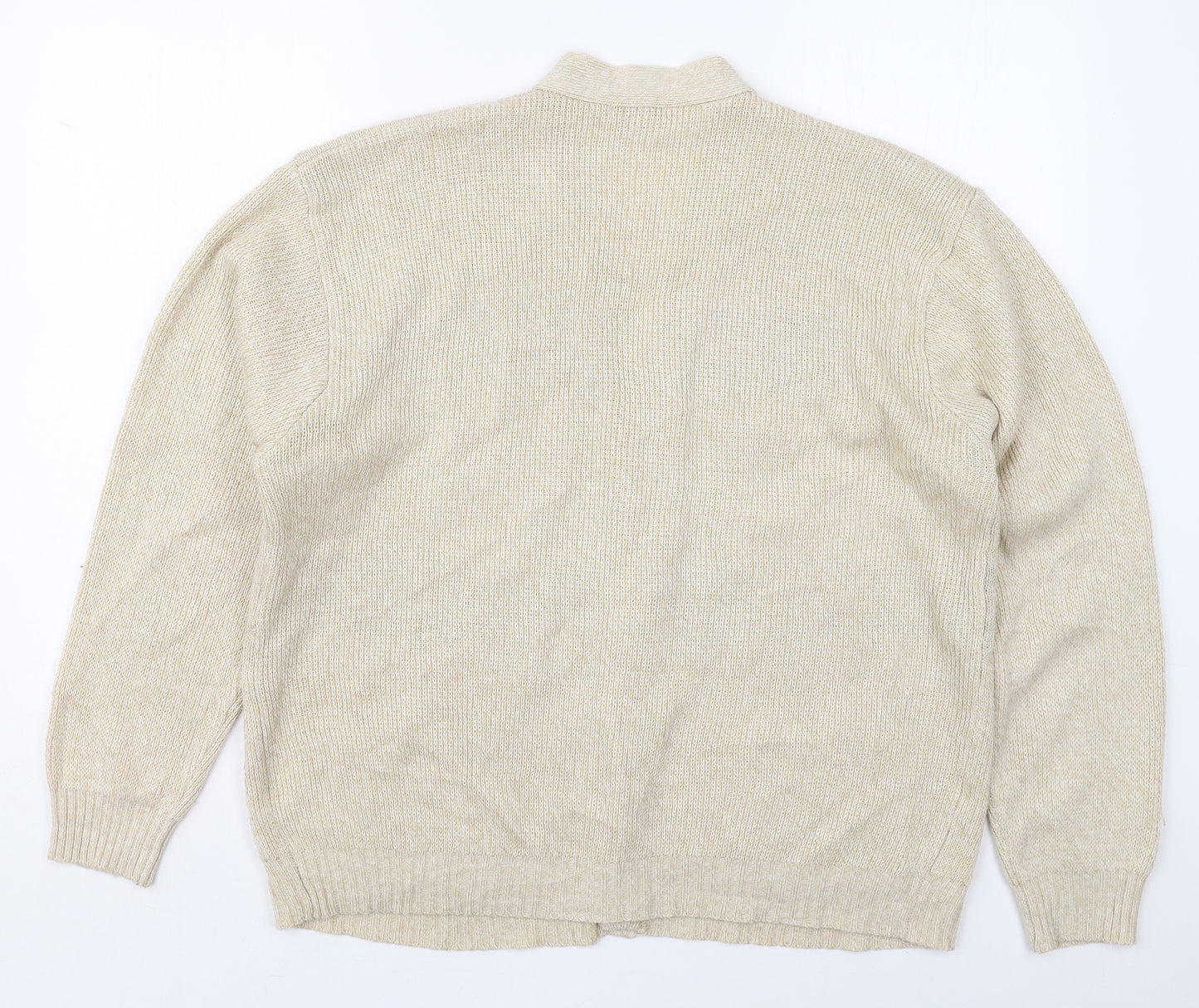 J.J. Willis Mens Beige V-Neck Argyle/Diamond Acrylic Cardigan Jumper Size M
