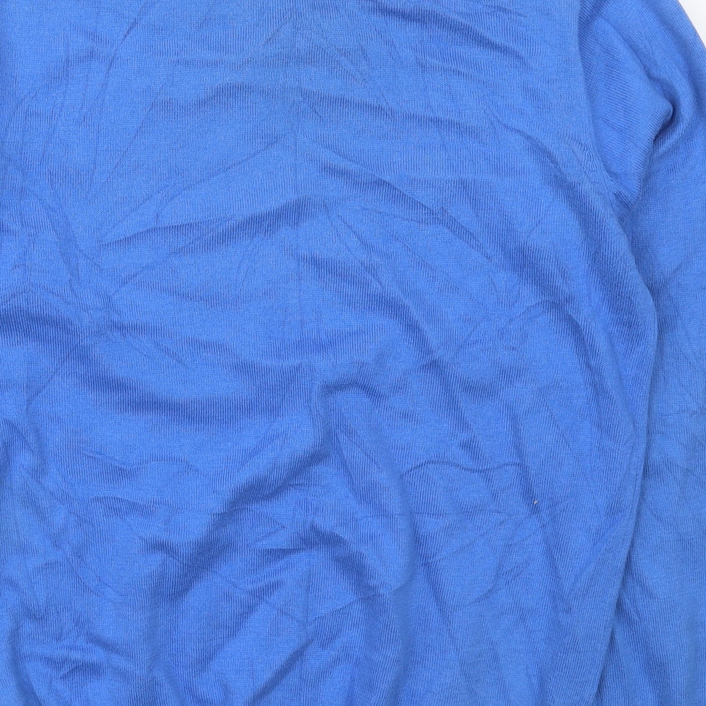 Lyle & Scott Mens Blue V-Neck Argyle/Diamond Cotton Pullover Jumper Size L