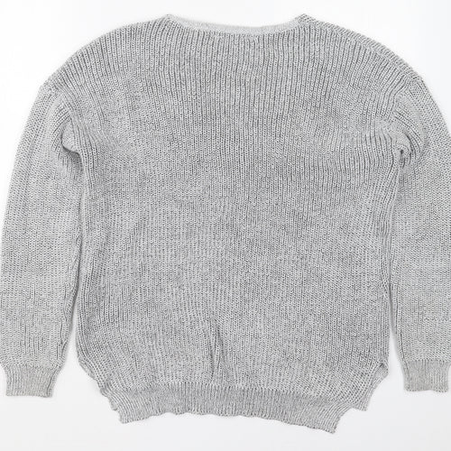 Primark Womens Grey V-Neck  Polyester Pullover Jumper Size 14