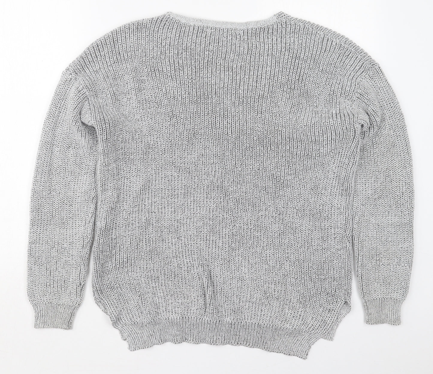 Primark Womens Grey V-Neck  Polyester Pullover Jumper Size 14
