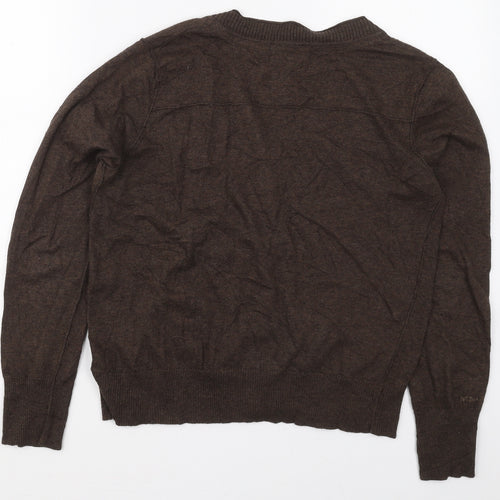 Fat Face Womens Brown Round Neck  Cotton Cardigan Jumper Size 14