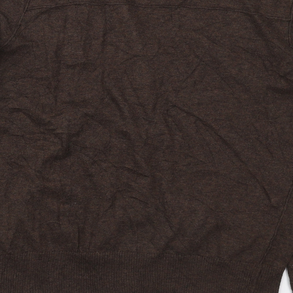 Fat Face Womens Brown Round Neck  Cotton Cardigan Jumper Size 14