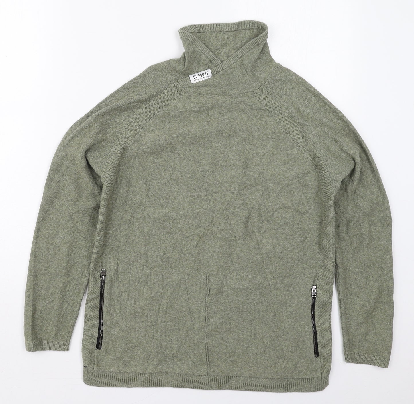 Zara Boys Grey High Neck  Cotton Pullover Jumper Size 11-12 Years  Pullover