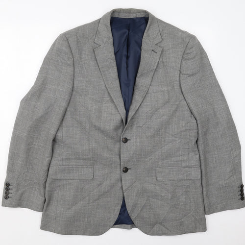 Marks and Spencer Mens Grey  Polyester Jacket Suit Jacket Size 42