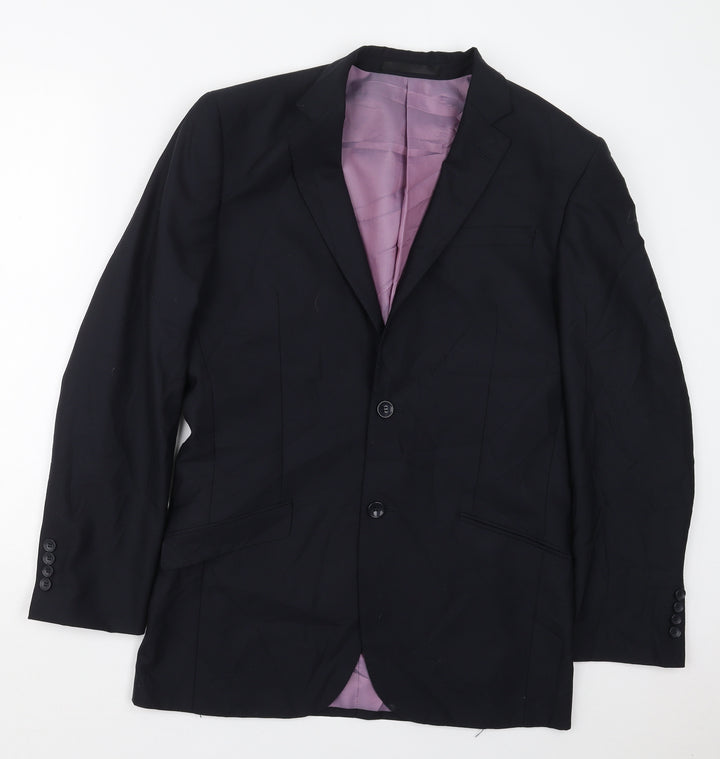 Butler & Webb Mens Blue  Wool Jacket Suit Jacket Size 38