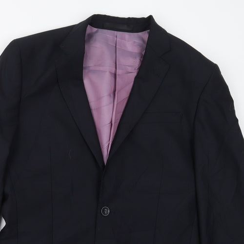 Butler & Webb Mens Blue  Wool Jacket Suit Jacket Size 38