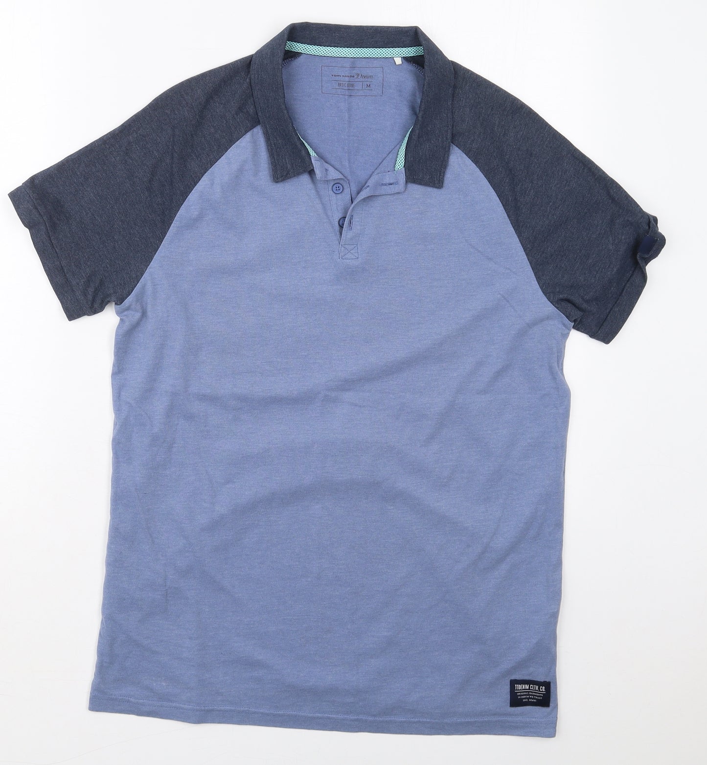 TOM TAILOR Mens Blue  Cotton  Polo Size M Collared Pullover