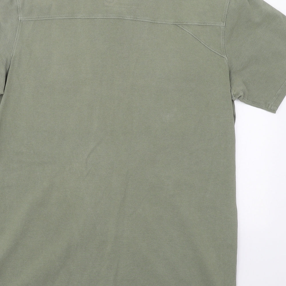 Quiksilver Mens Green  Cotton  Polo Size M Collared Pullover