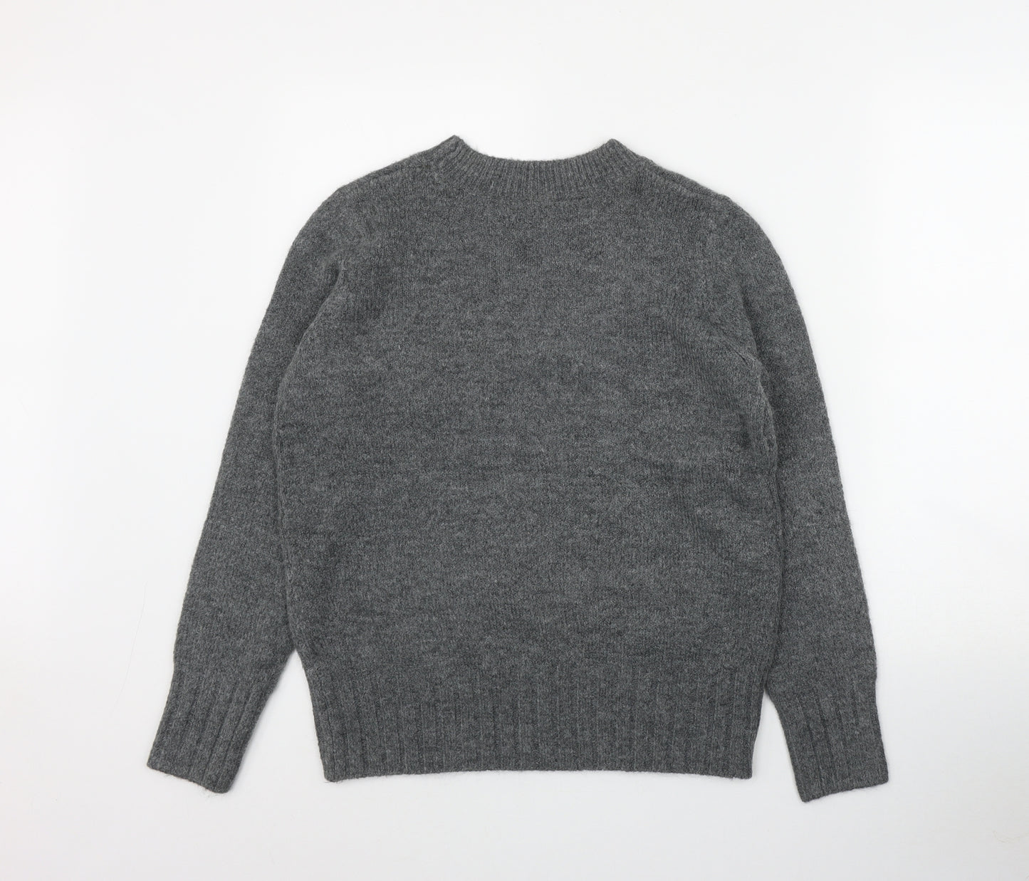 Bonmarché Womens Grey Round Neck  Acrylic Pullover Jumper Size 10   - Star