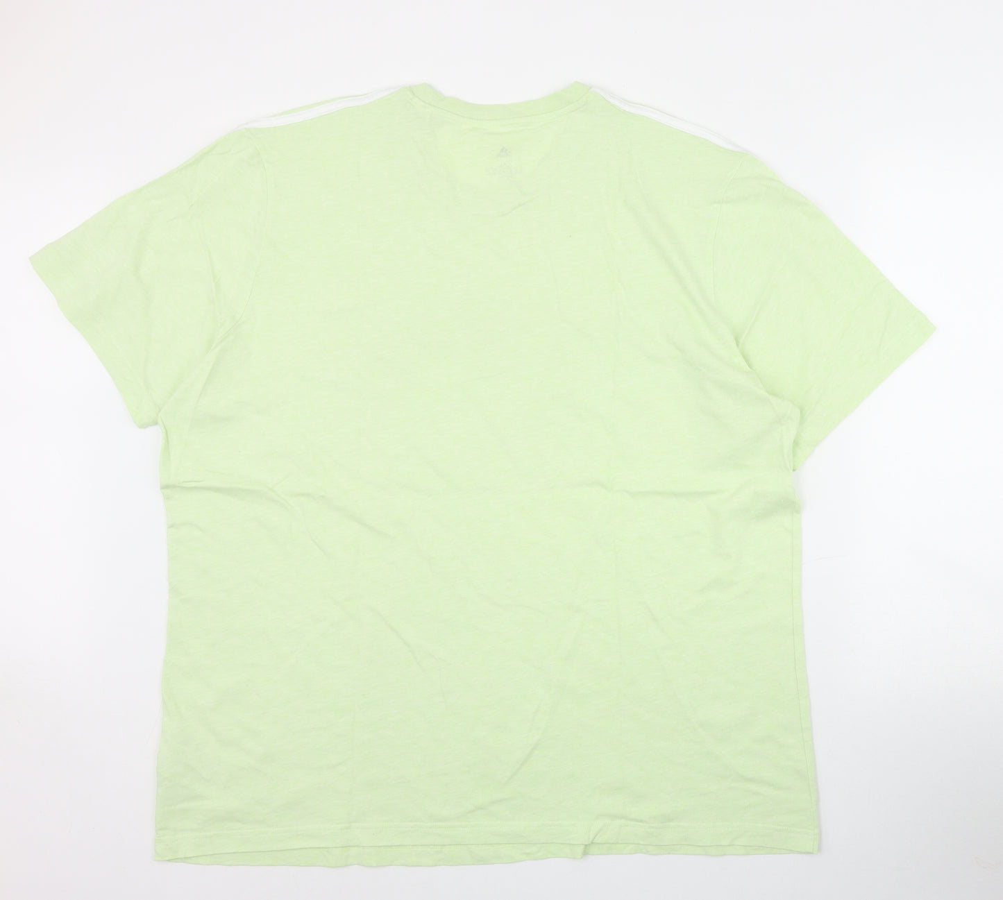 adidas Mens Green  Cotton  T-Shirt Size 2XL Round Neck