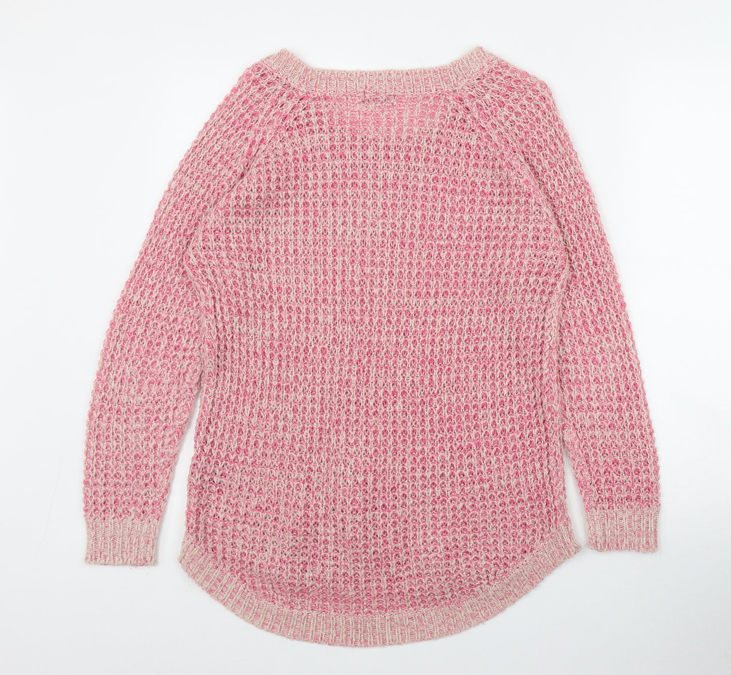 F&F Womens Pink Round Neck  Acrylic Pullover Jumper Size 10